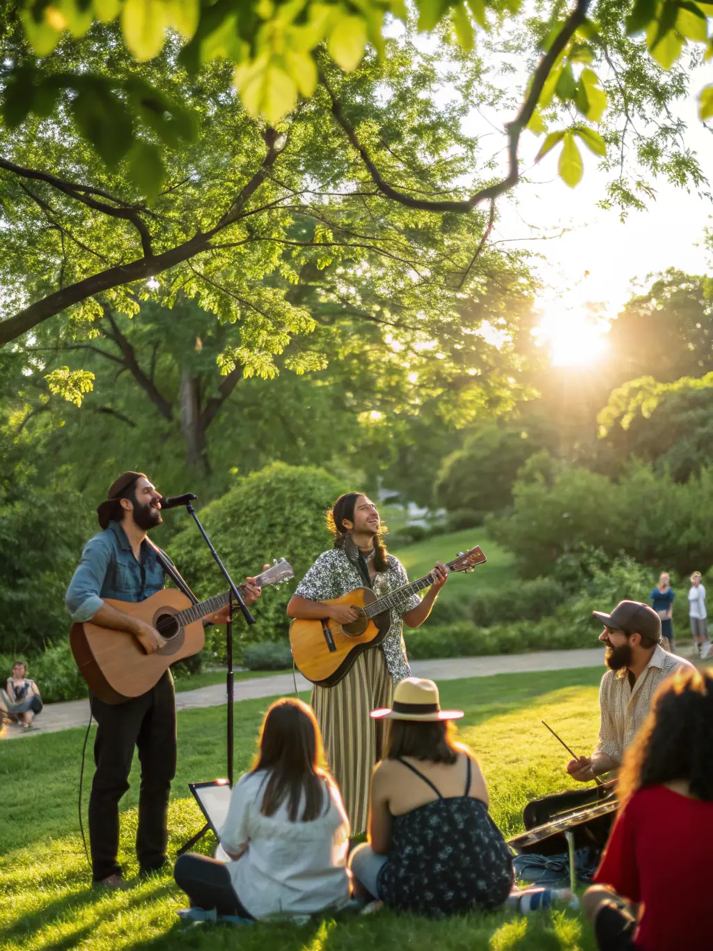A photograph of a past SUPER RECORDS event featuring a local band performing on stage, with a diverse audience enjoying the music.